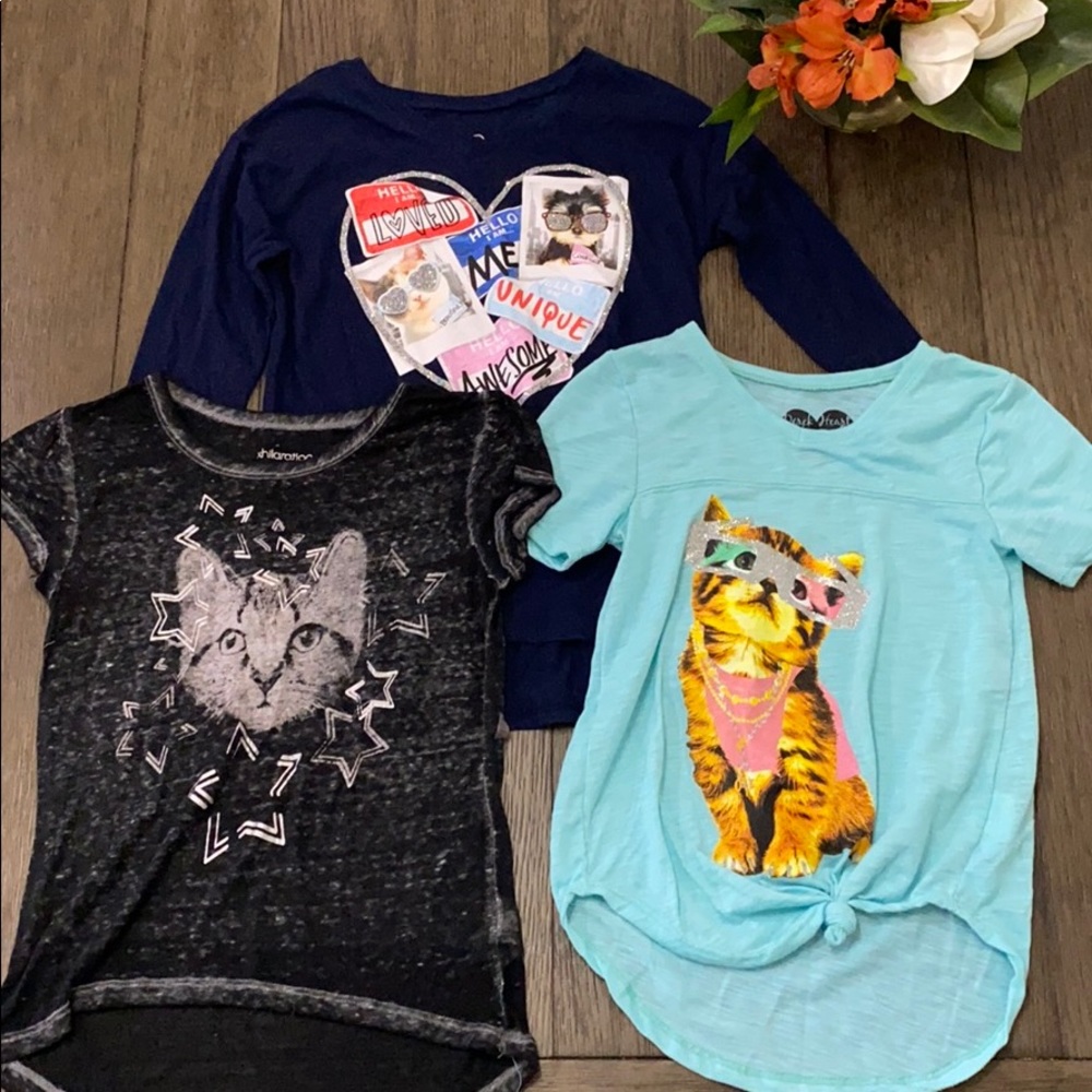 Three high low girls tops in size 7/8